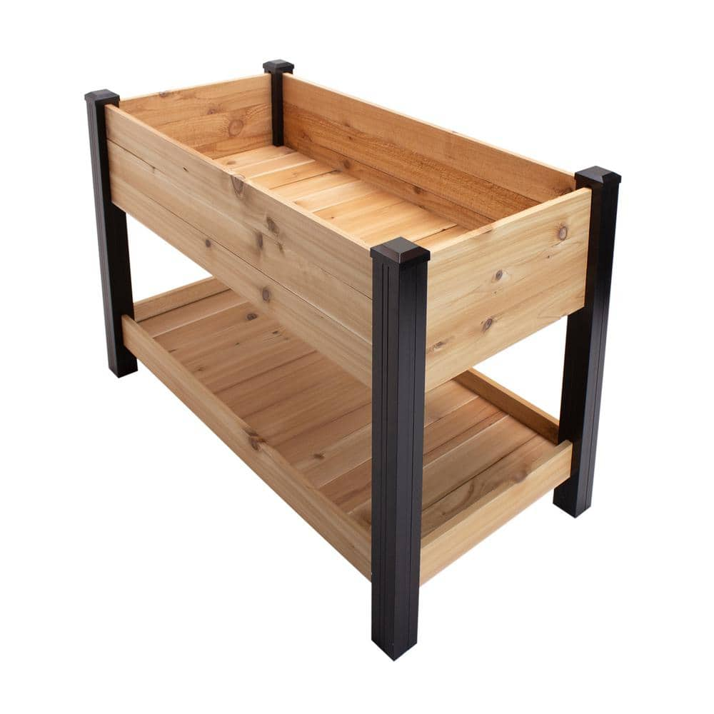 Outdoor Essentials Haven 2 ft. x 4 ft. Natural Cedar Elevated Garden ...