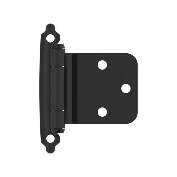 US Made Black Self-Closing Overlay Face Mount Flush Cabinet Hinges - Satin Nickel (Lot)