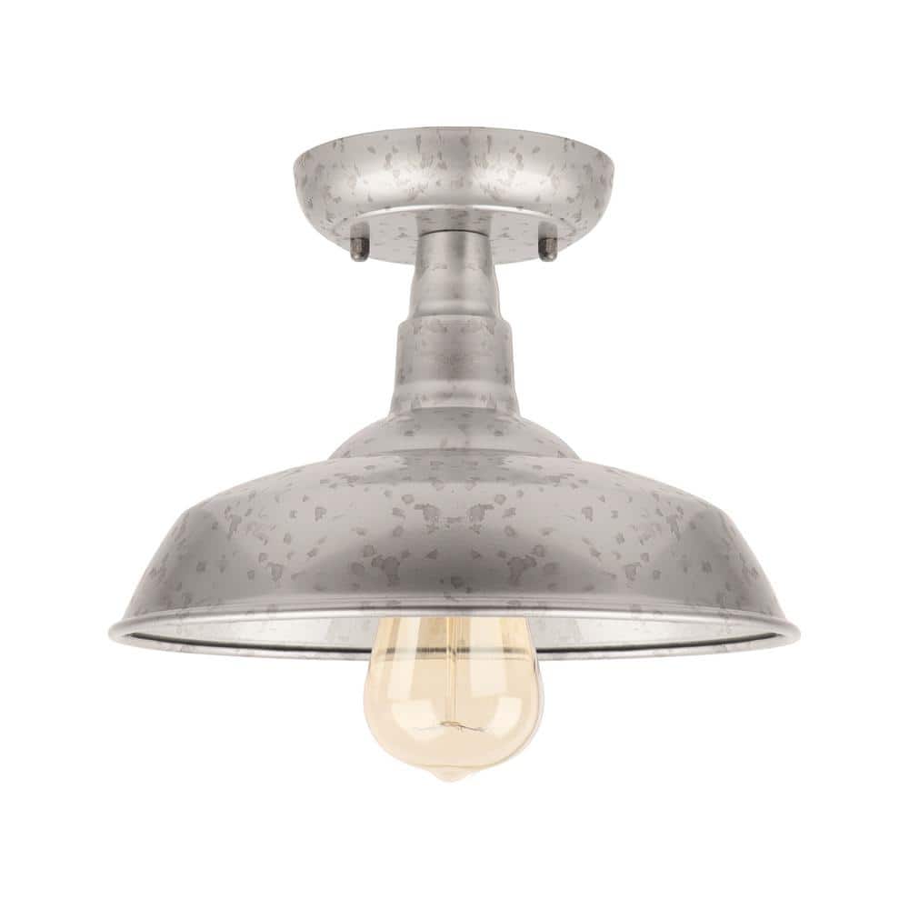 1-Light Galvanized Outdoor Semi-Flush Mount Light EL0500GV - The