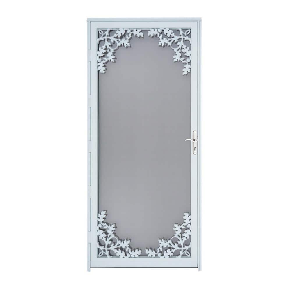 Grisham Charlotte 36 in. x 80 in. White Reversible Hinging Full View Steel Storm Door 33422