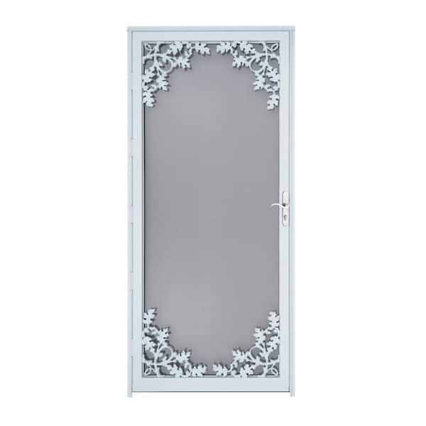 Grisham Charlotte 36 in. x 80 in. White Reversible Hinging Full View Steel Storm Door