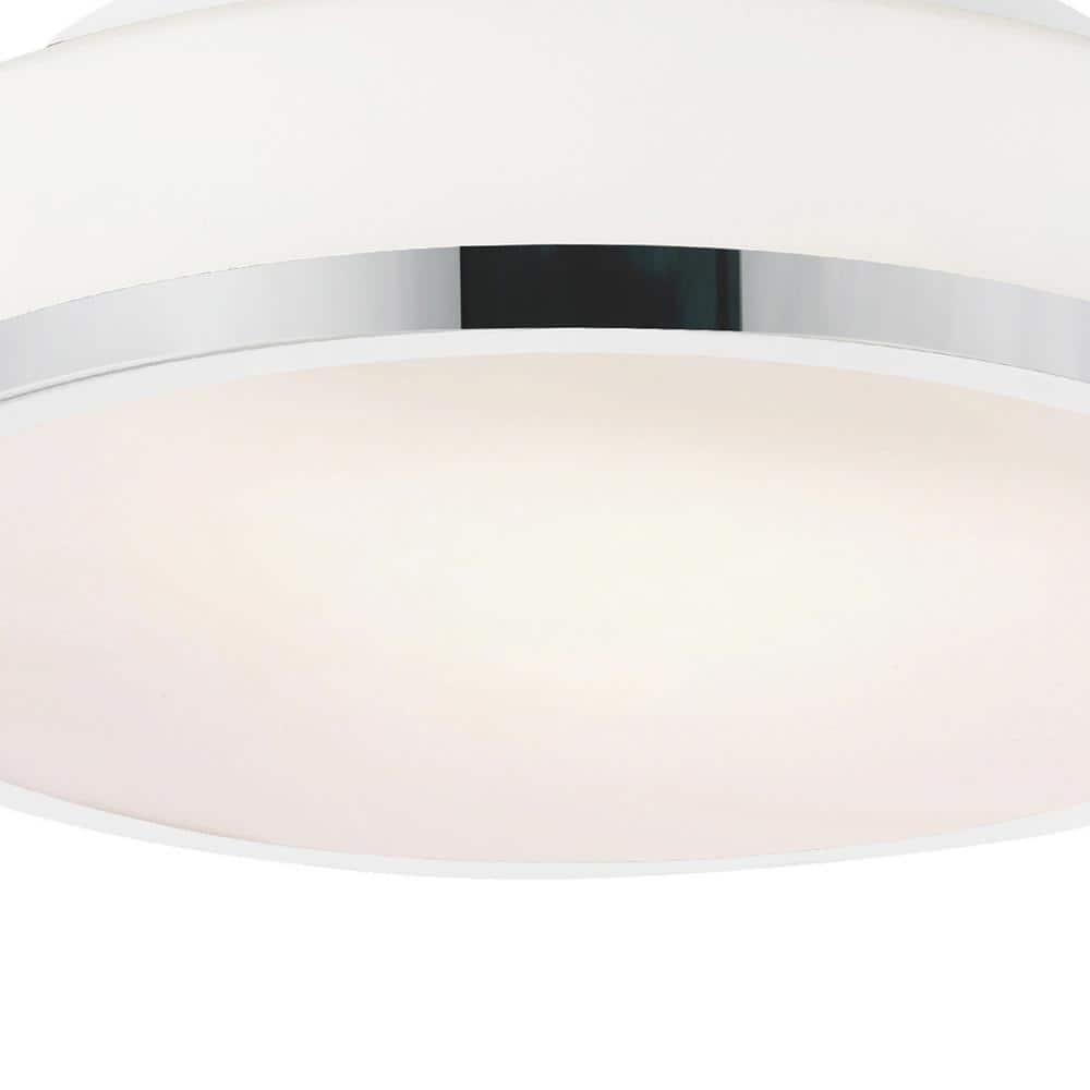 Satin Nickel 10" Contemporary Frosted Glass Drum Flush Mount