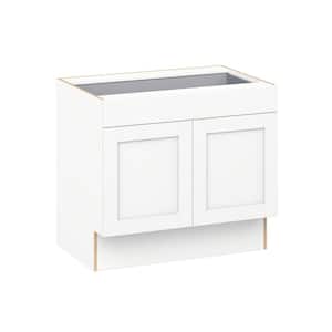 Milton 36 in W x 24 in D x 32.5 in. H Assembled Shaker Accessible ADA Base Kitchen Cabinet in Bright White with Drawer