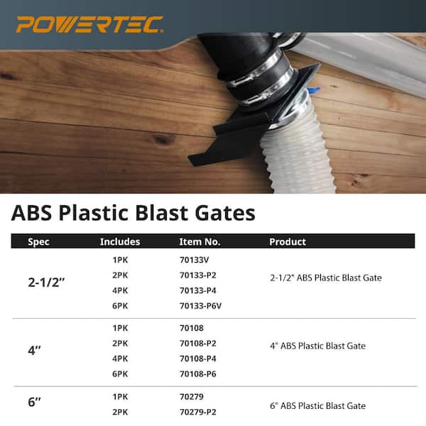 4 in. Blast Gate for Dust Collector/Vacuum Fittings, Dust Collection Fittings (6-PacK)