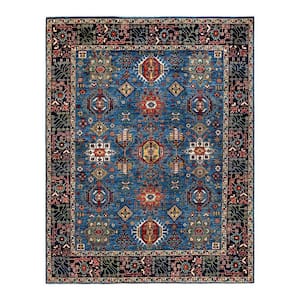 Light Blue 7 ft. 11 in. x 10 ft. 0 in. Serapi One-of-a-Kind Hand-Knotted Area Rug