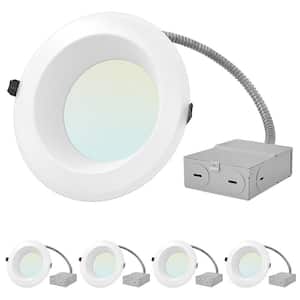 6 in. Canless Light with J-Box CCT 3000K 3500K 4000K 5000K Dimmable Remodel Integrated LED Recessed Light Kit (4-Pack)