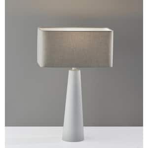 25.5 in. White Standard Light Bulb Bedside Table Lamp