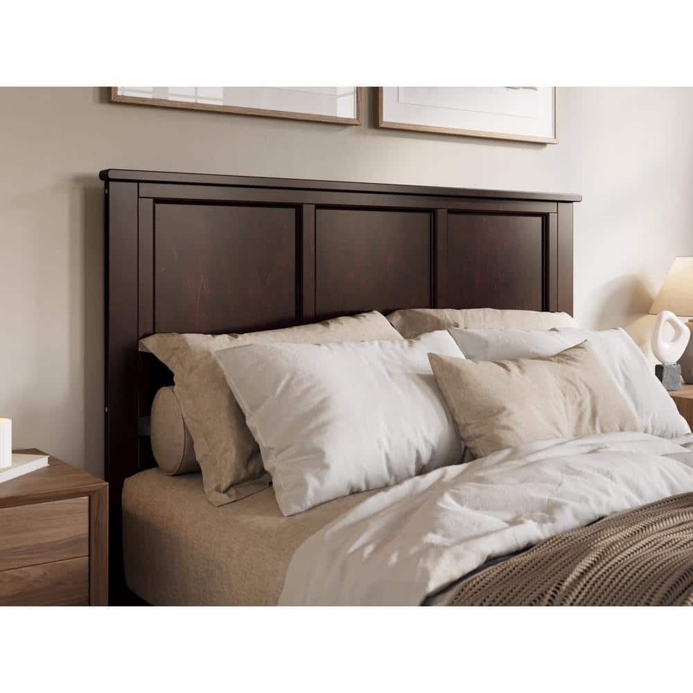 Charlotte Espresso Queen Solid Wood Platform Bed with Headboard