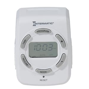 15 Amp 7-Day Indoor Plug-In Heavy-Duty Digital Timer with Two 3-Prong Plugs, White