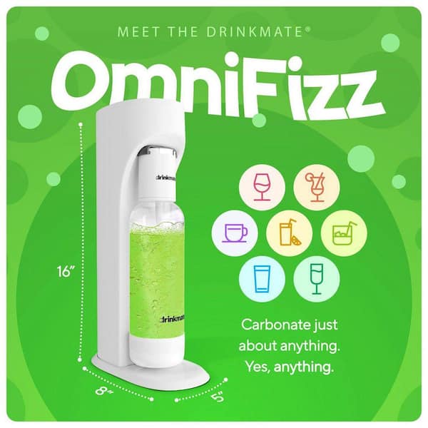 DrinkMate Classic White Sparkling Water and Soda Maker Machine