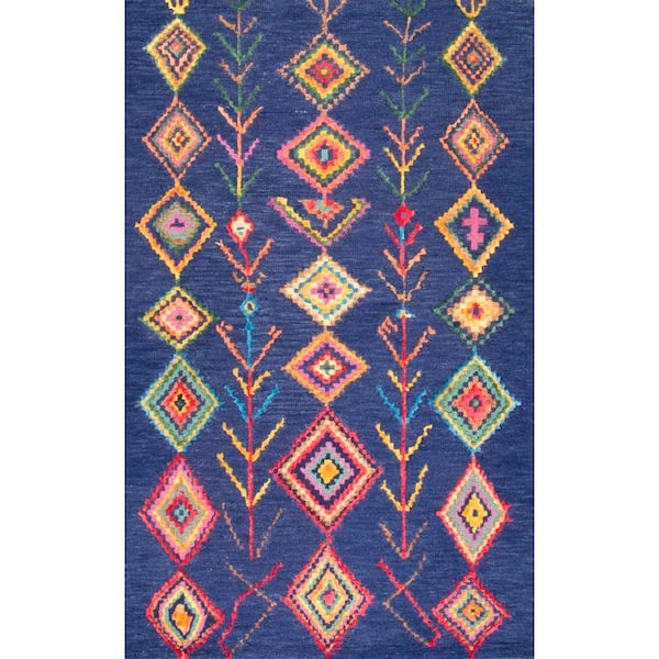 nuLOOM Belini Moroccan Navy 8 ft. x 10 ft. Area Rug