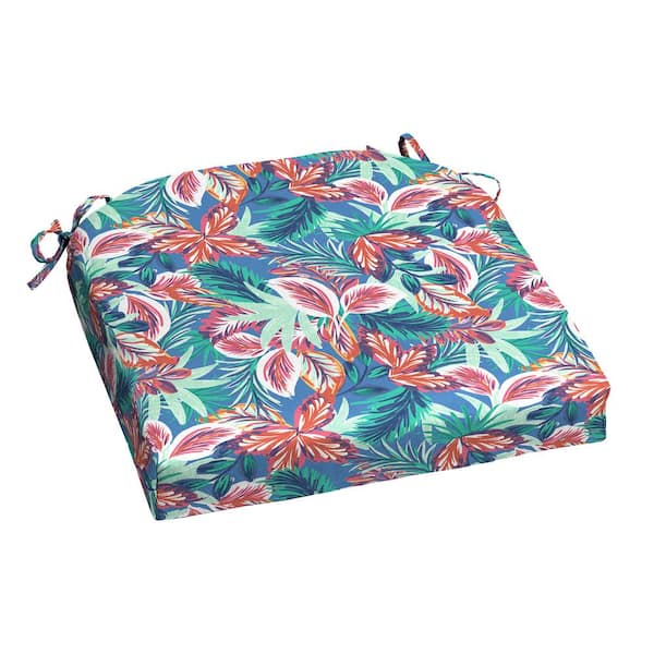 Hampton Bay 20 in. x 20 in. Square Outdoor Seat Cushion in Sharif Tropical