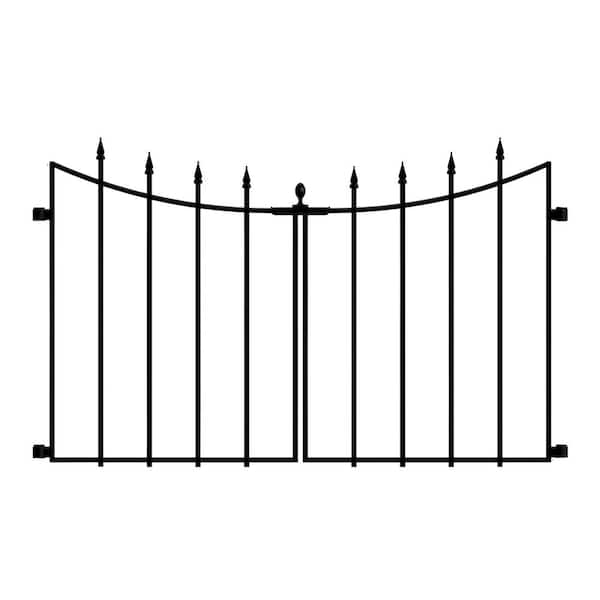 Vigoro Empire/Westbrook 28 in. Black Steel Decorative Garden Fence Gate