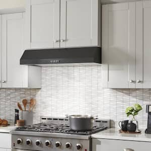 Sarela 36 in. W x 7 in. H 500CFM Convertible Under Cabinet Range Hood in Black with LED Lighting and Charcoal Filter