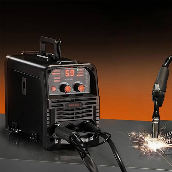 MIG Welder, 3-in-1 Flux Core MIG/Stick/Lift TIG Multi-Process Welder, 110V130Amp Synergic Mig Machine, Electric (AC)