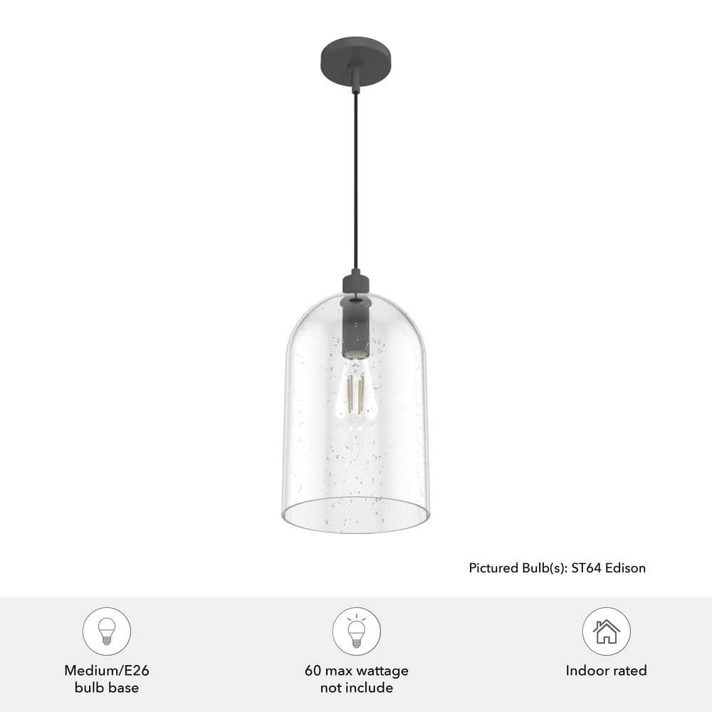 Noble Bronze Seeded Glass LED Pendant Light