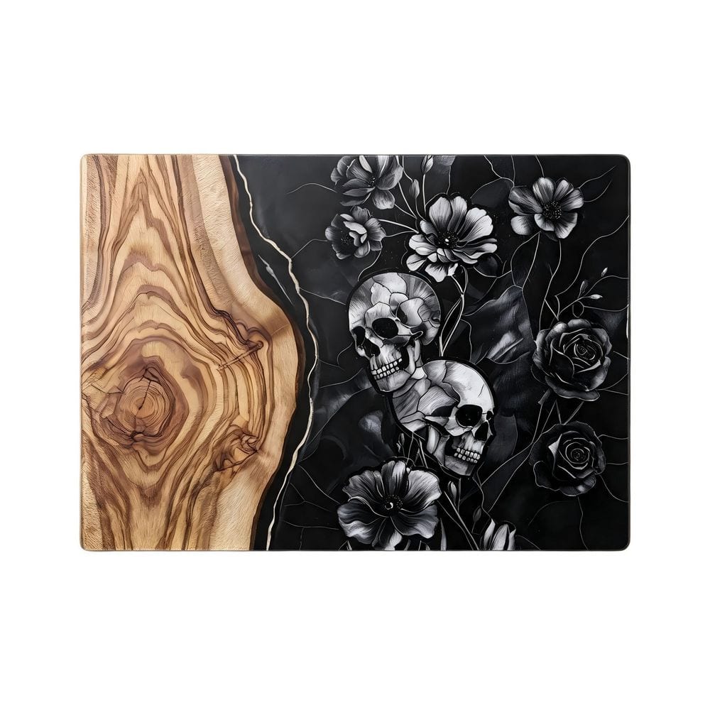 11 x 15 in. Halloween Skull Tempered Glass Cutting Board, with Non-Slip Feet, Decorative Charcuterie Tray price history on PriceWatchPro