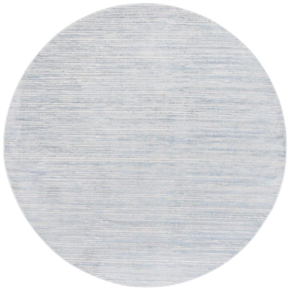 SAFAVIEH Mila Light Blue/Gray 7 ft. x 7 ft. Abstract Distressed Round Area Rug