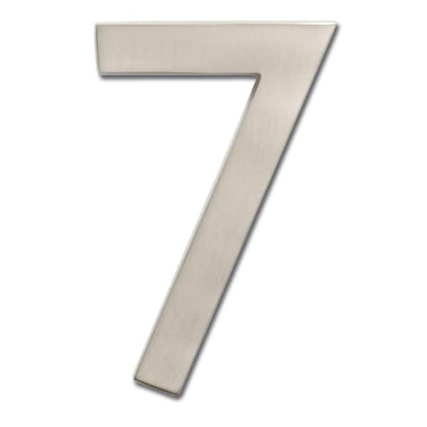 Architectural Mailboxes 4 in. Satin Nickel Floating House Number 7