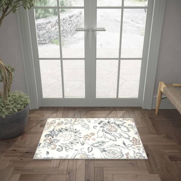 Madison Floral Cream 2 ft. x 3 ft. Indoor Area Rug
