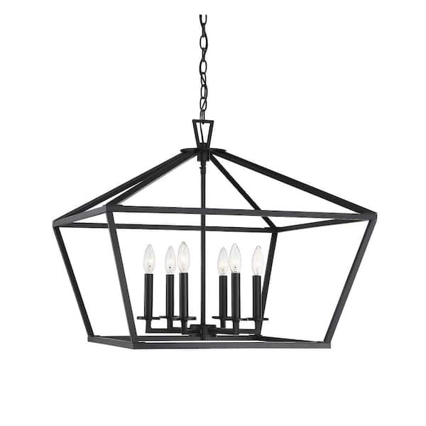 Savoy House Townsend 6-Light Matte Black Candlestick Pendant Light