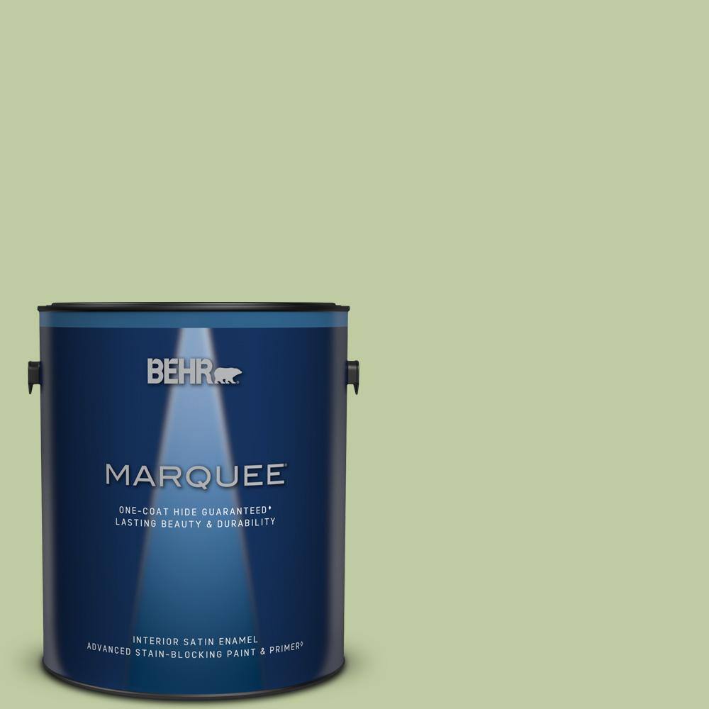 BEHR MARQUEE 1 gal. M3604 Marjoram OneCoat Hide Satin Enamel Interior Paint & Primer 745401