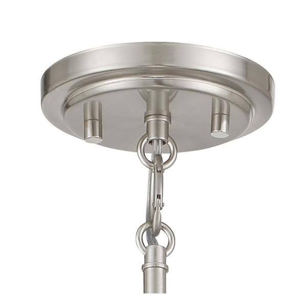 Brushed Nickel 1-Light Pendant with Etched Opal Glass Shade