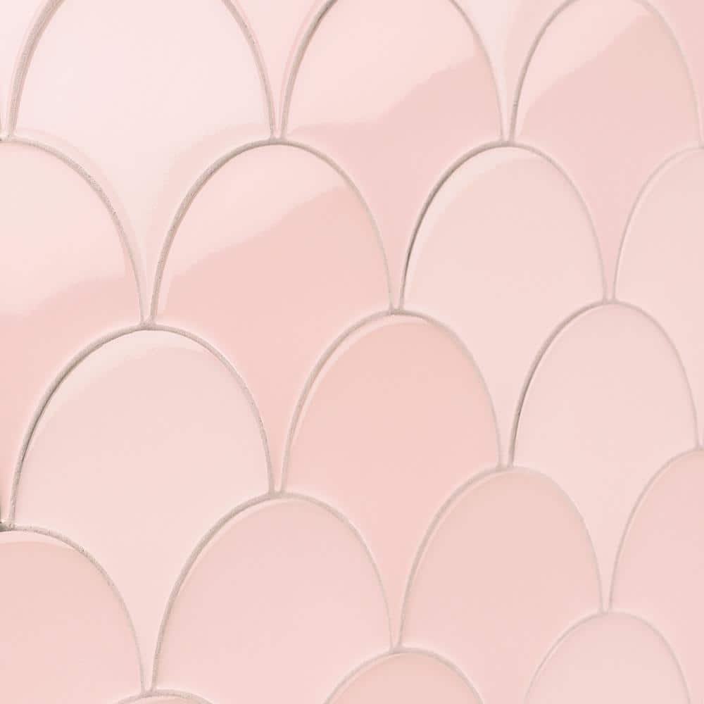 Beta Rose 5 in. x 0.39 in. Scallop Polished Ceramic Tile Sample price history on PriceWatchPro