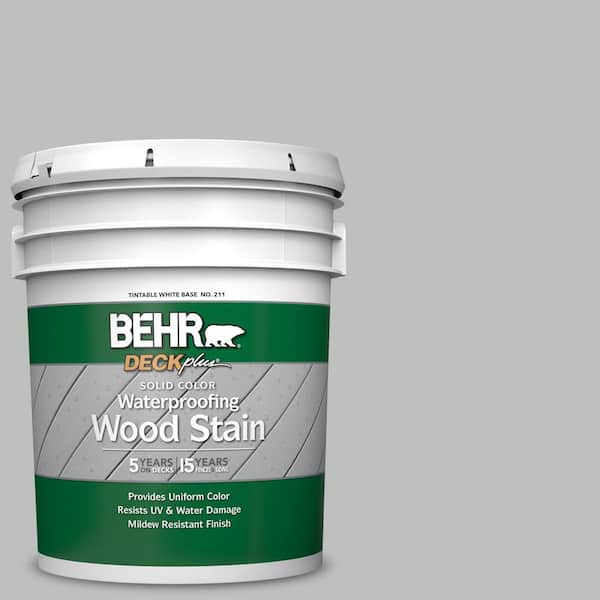 BEHR DECKplus 5 gal. #SC-365 Cape Cod Gray Solid Color Waterproofing Exterior Wood Stain