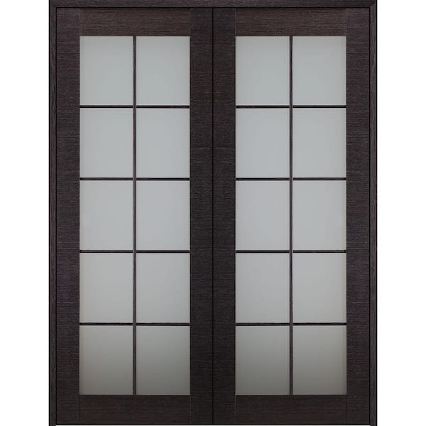 Belldinni 36 in.x 80 in. Both Active Black Apricot Glass Manufactured Wood Stard Double Prehung French Door