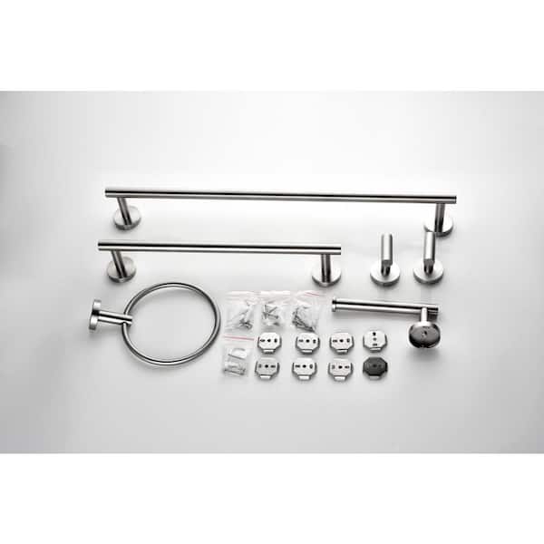 Unbranded 6 Piece Stainless Steel Bathroom Towel Rack Set Wall Mount in Matte Black