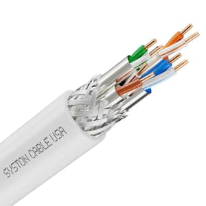 250 ft. White Cat 8 CMR 22 AWG Ethernet Bulk Cable 2GHz 40GB Individual Electro-Magnetic Tinned Copper Braid Shielding