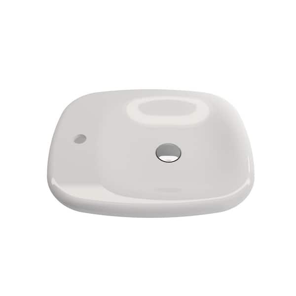 Fenice 21.75 in. Vessel Fireclay 1-Hole Bathroom Sink in White