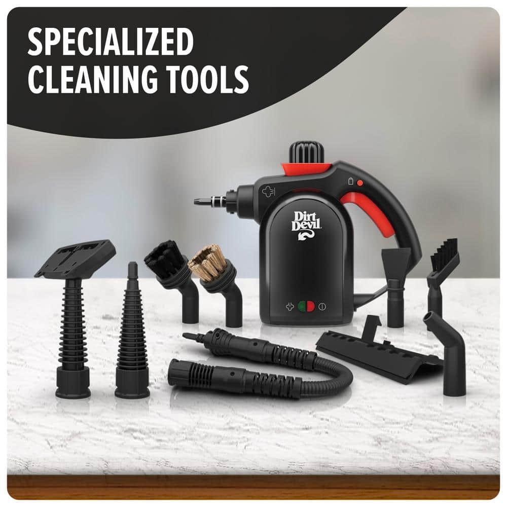 Dirt Devil 7-in-1 Portable Corded Handheld Steamer with 7 Muli-Surface Cleaning Tools, Steam Control, Chemical Free Cleaner, Black WD21000