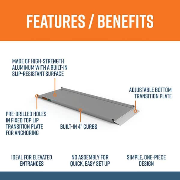 GATEWAY 3G 9 ft. Aluminum Solid Surface Wheelchair Ramp
