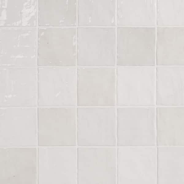 Ivy Hill Tile Kingston White 4 in. x 4 in. Glazed Ceramic Wall Tile (5.38 sq. ft./case)