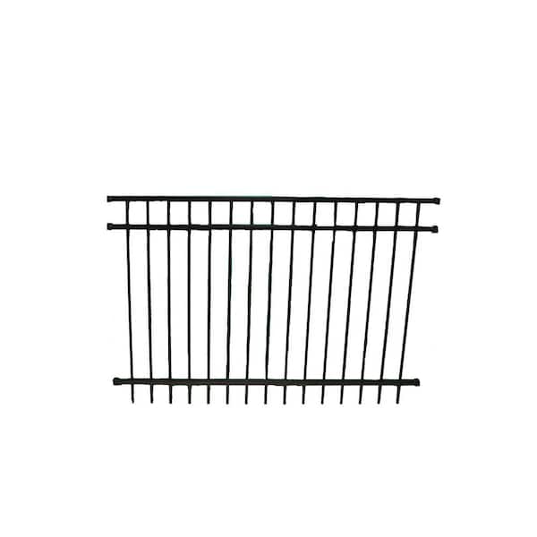 Weatherables Cypress 4.5 ft. H x 6 ft. W Black Aluminum Flat Top and bottom Fence Panel Kit