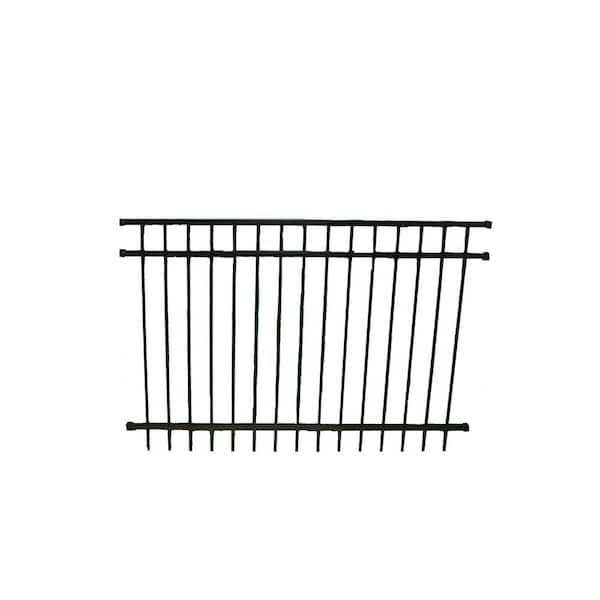 Weatherables Cypress 4.5 ft. H x 6 ft. W Black Aluminum Flat Top and bottom Fence Panel Kit