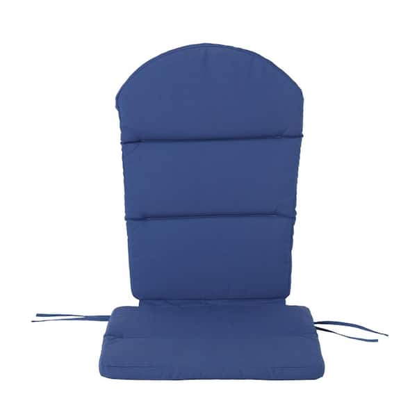 20 x 30 Water-Resistant Fabric Outdoor Adirondack Chair Cushion with High Back and Straps in Dark Blue