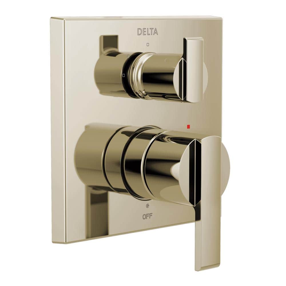 Polished Nickel Modern Wall-Mounted Shower Trim with Lever