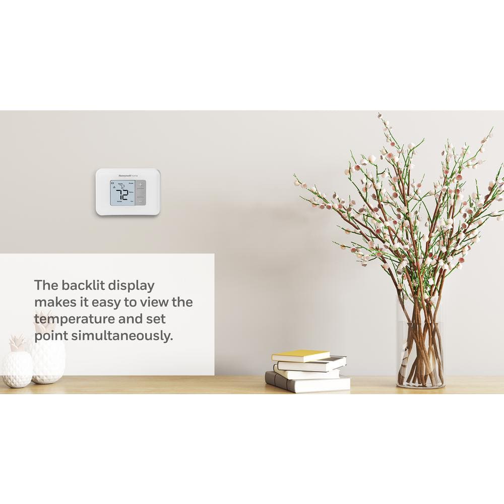 White Digital Non-Programmable Thermostat with Backlit Display