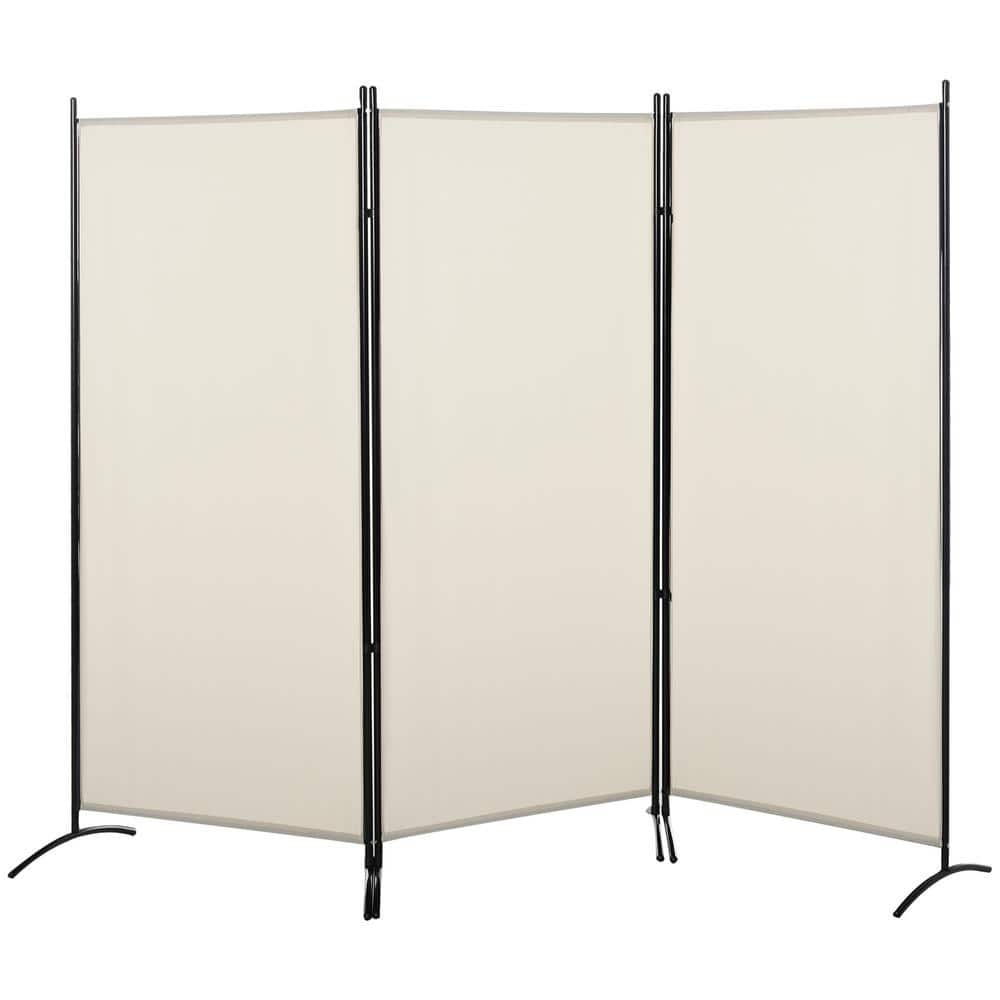 3-Panel 6 ft. Room Divider Folding Privacy Screen Separator Partition Wall in Beige -  Zeus & Ruta, W1228-PSBE