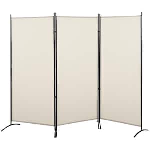 3-Panel 6 ft. Room Divider Folding Privacy Screen Separator Partition Wall in Beige