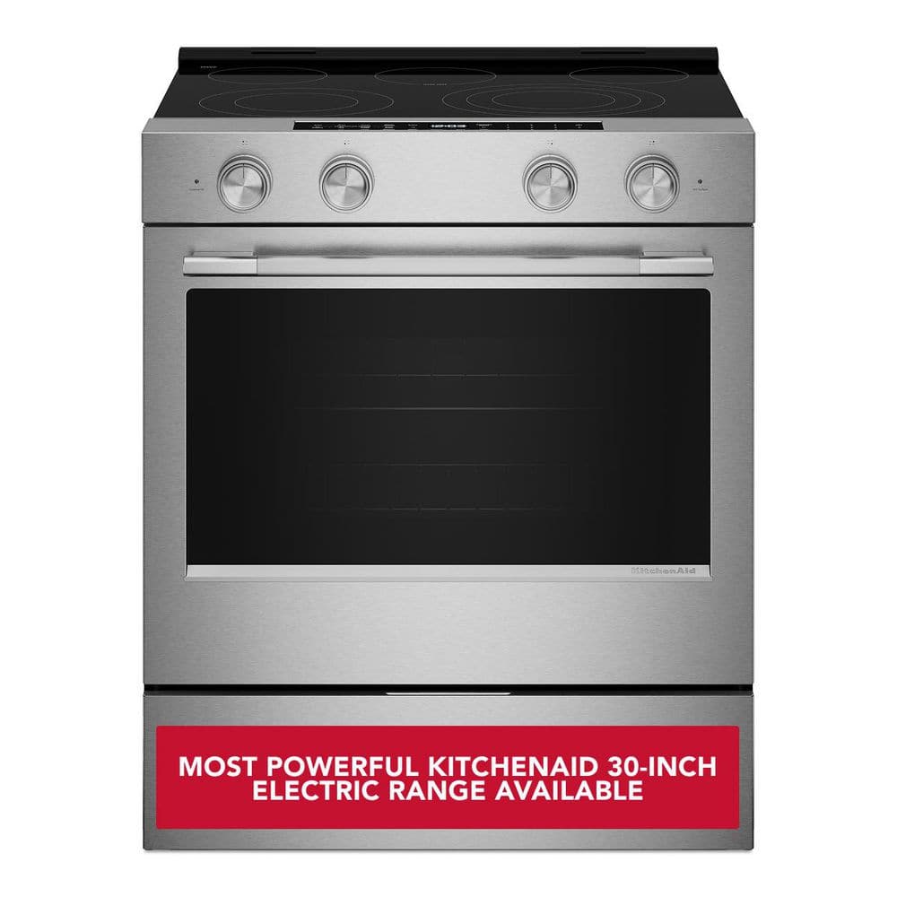 キッチン家電 ykyssa.s KitchenAid 30 in. 5 Element Slide-In Electric Range in PrintShield