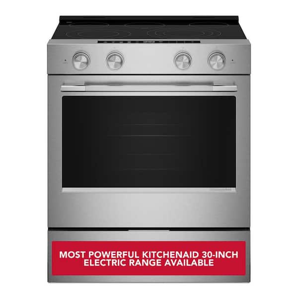 30 in. 5 Element Slide-In Electric Range in PrintShield Stainless Finish wih Convection Cooking Modes