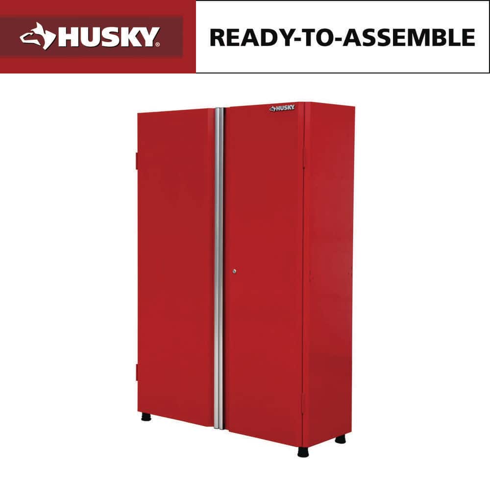 Ready-to-Assemble 48 in. W x 72 in. H x 18.3 in. D 24-Gauge 3-Shelf Steel Freestanding Cabinet in Red price history on PriceWatchPro