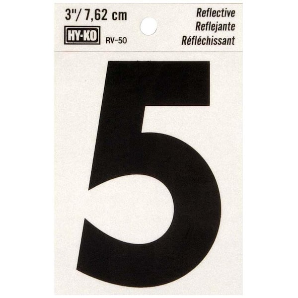 HY-KO 3 in. Vinyl Reflective Number 5