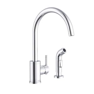 Parma Single HandleStandard Kitchen Faucet with Side Spray in Chrome