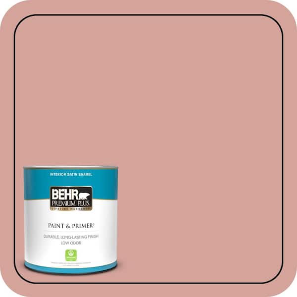BEHR PREMIUM PLUS 1 qt. #S160-3 Bubble Shell Satin Enamel Low Odor Interior Paint & Primer