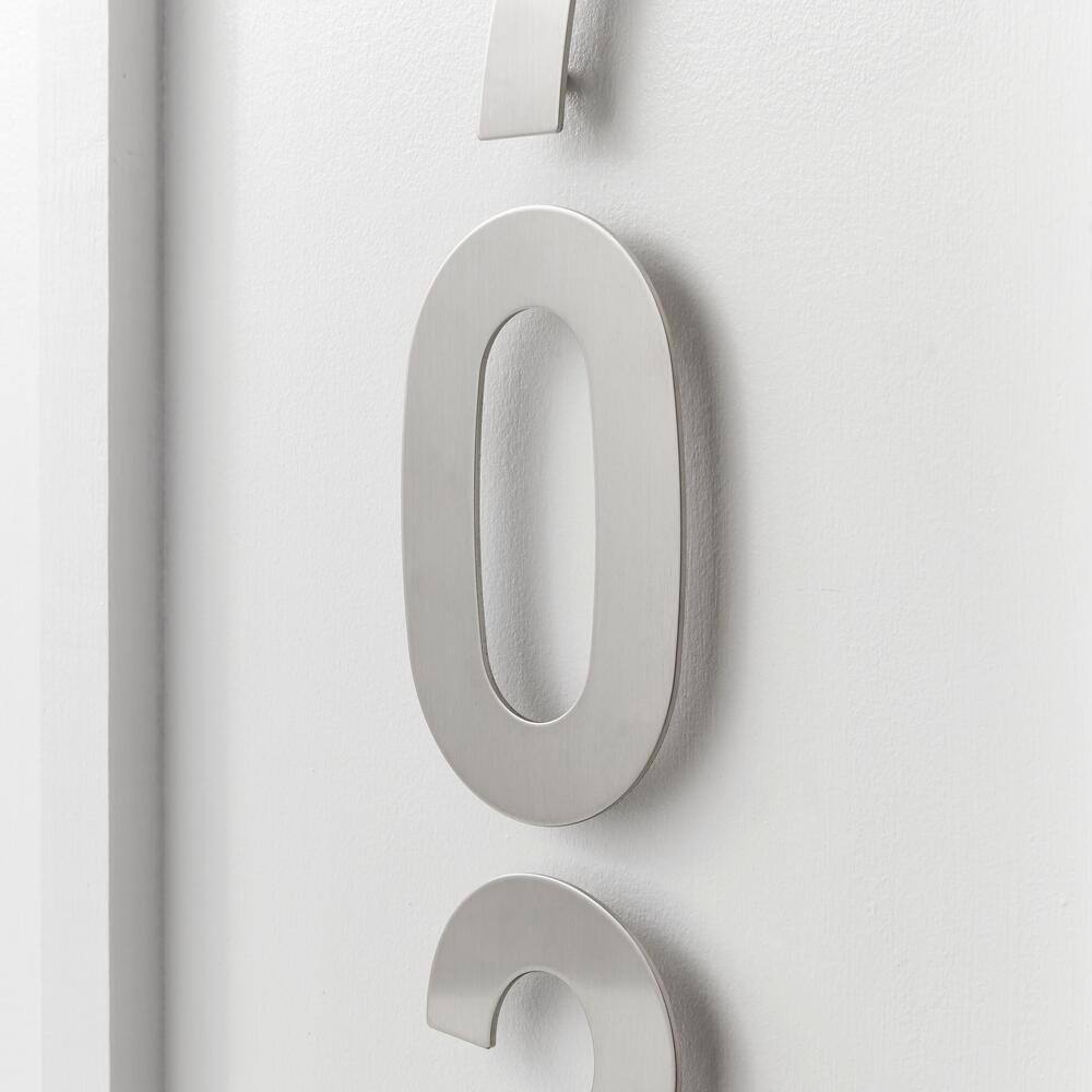 6'' Silver Stainless Steel Floating House Number Sign